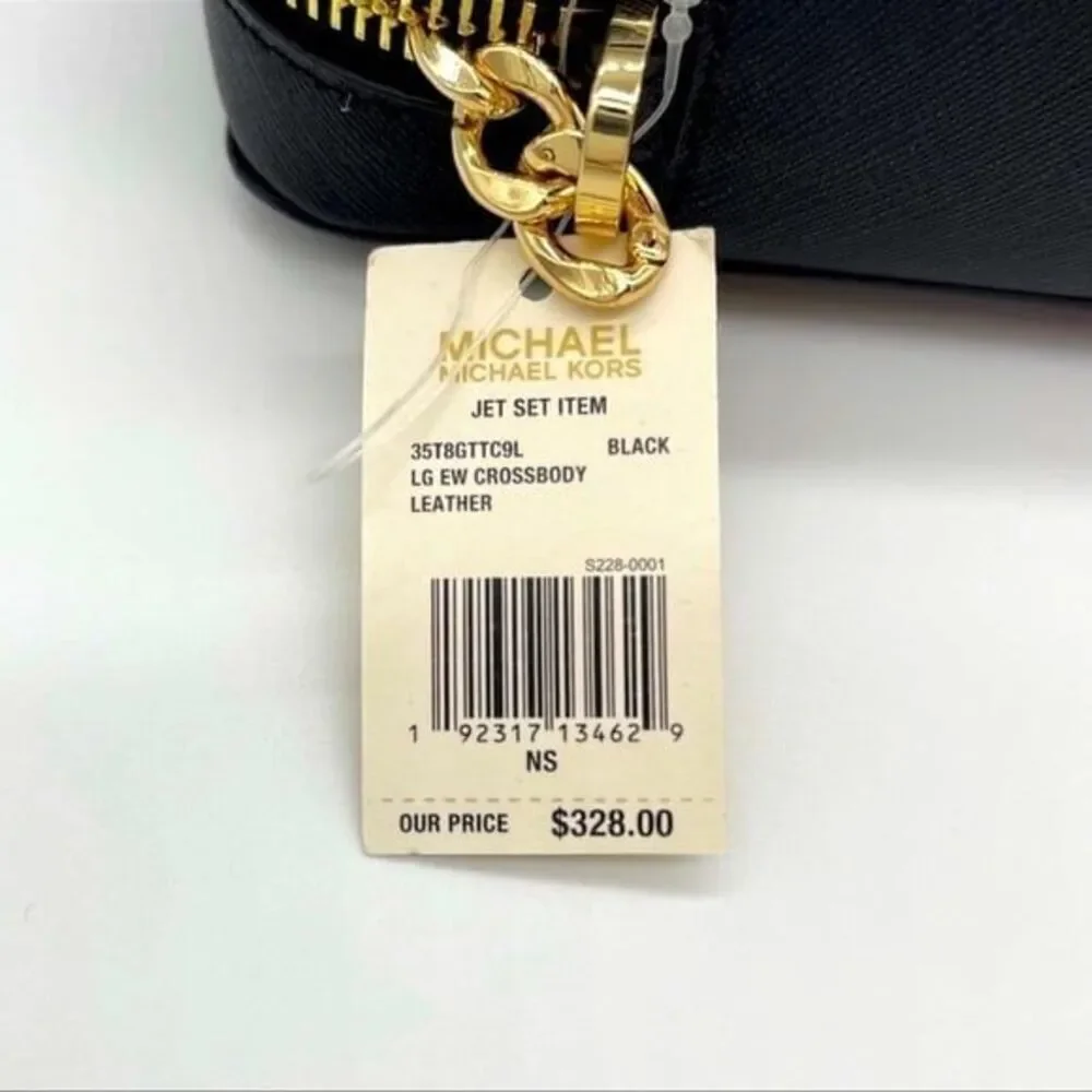 Michael Kors Jet Set Item Crossbody Bag Leather Black